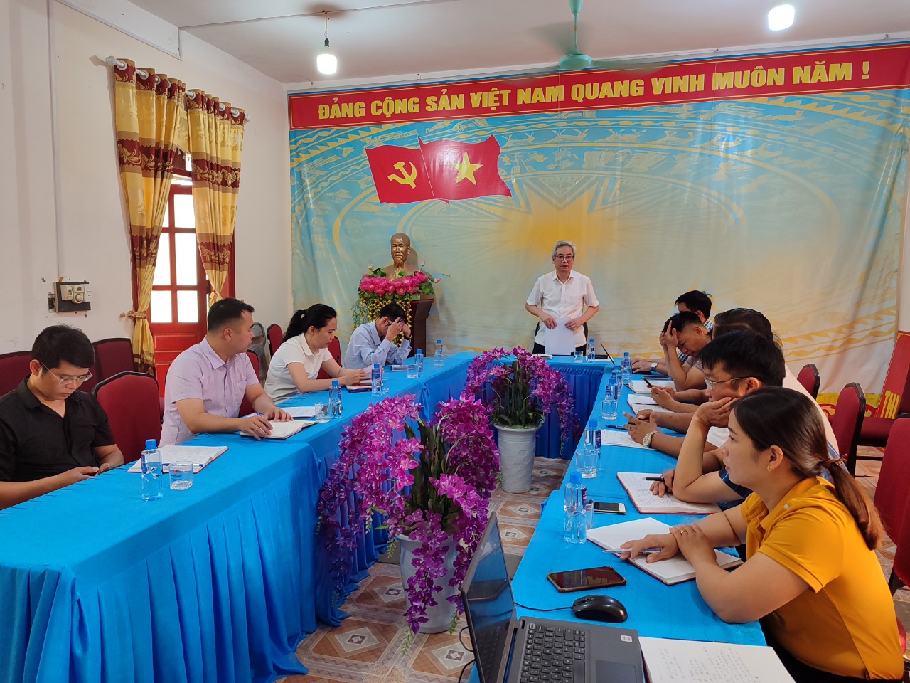 Ban thường vụ Đảng ủy thị trấn Cốc Pài làm việc với sở khoa học và công nghệ tỉnh Hà Giang